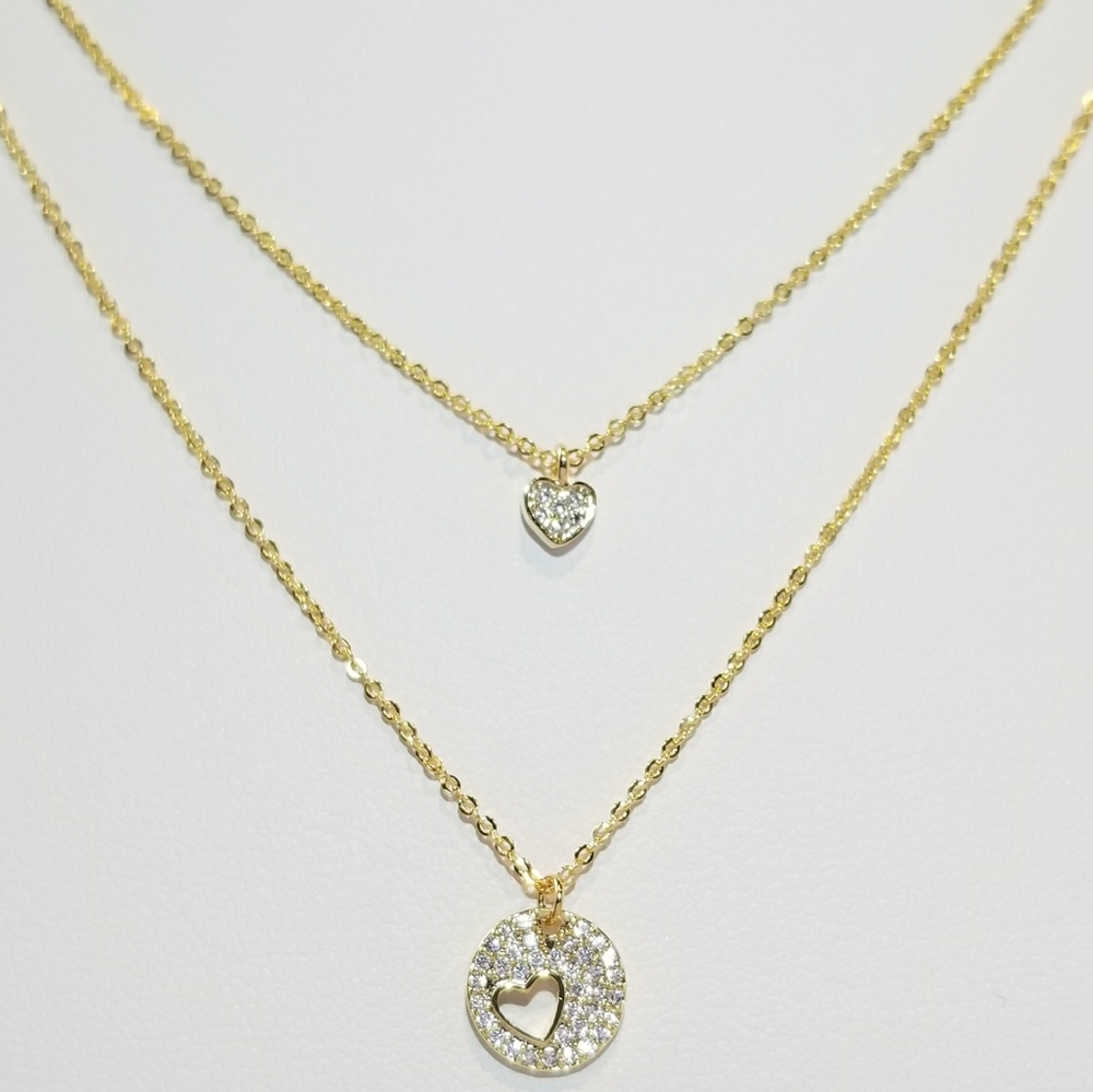 💖 New in Gift Box 🎁 Double Hearts Layered - Picture 2 of 10